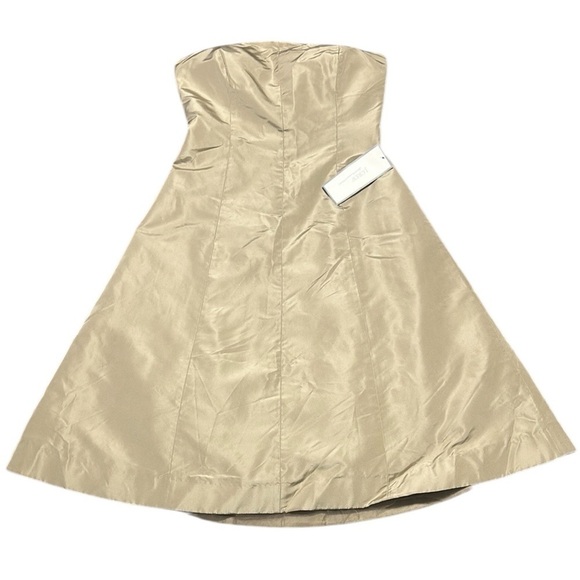 J CREW NWT Elegant Strapless A-Line Midi Dress San Color 100% Silk Size 8 - Picture 1 of 10